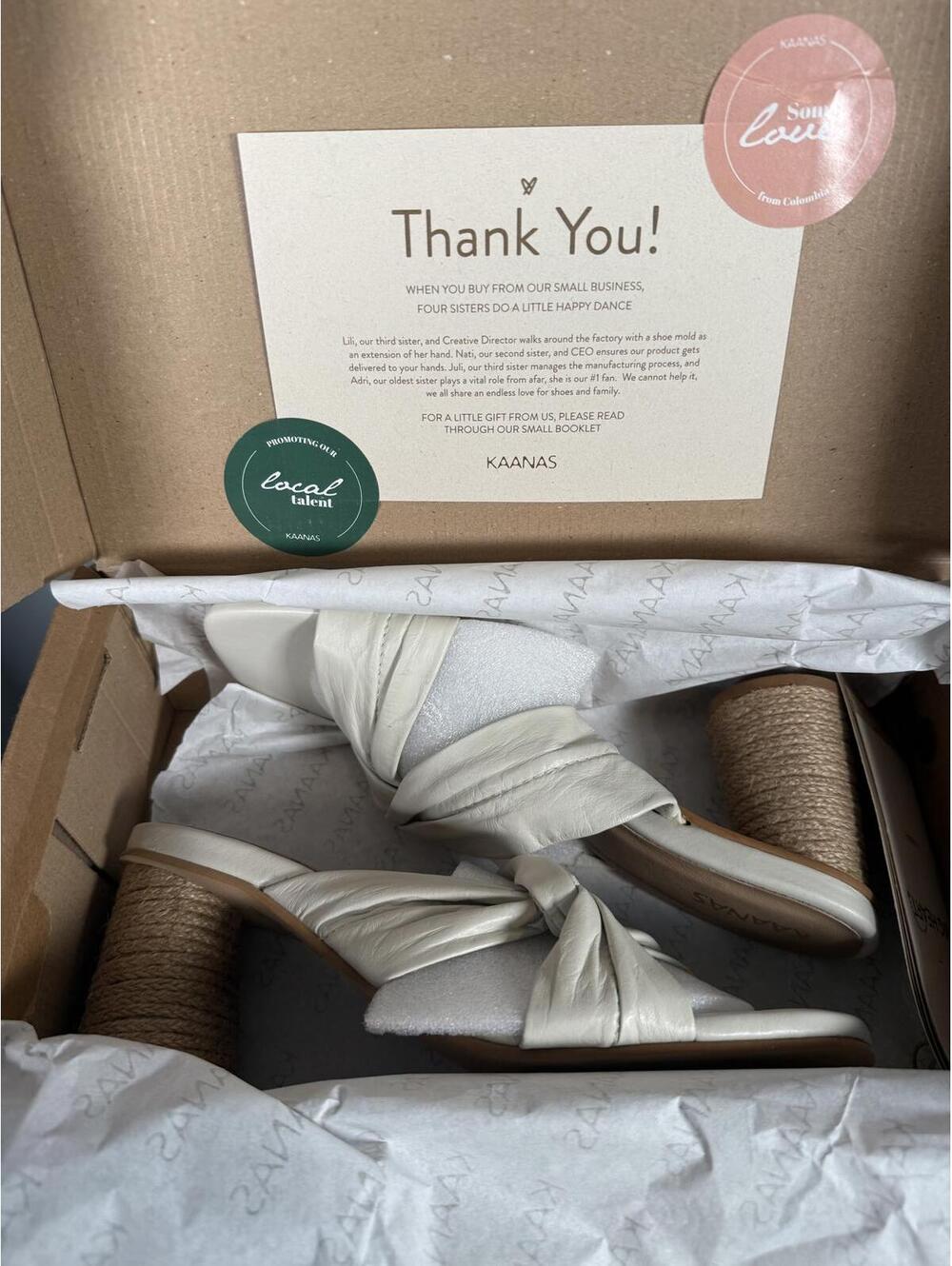 NWB Kaanas Naranjo Off White Mule Heels Size 10 - Picture 2 of 6
